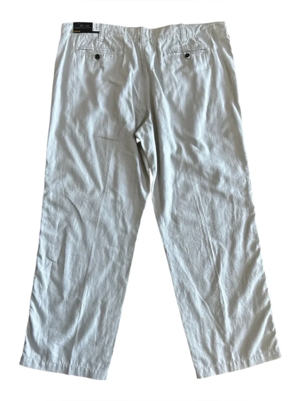 NEW Marc Anthony Linen Blend Slim Gray Pants Drawstring Men's 40x30 Dadcore